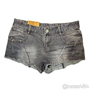 JNDY Denim Shorts Raw Hem Distressed‎ Grey Women's Size M